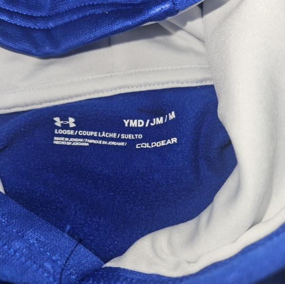 UNDER ARMOUR HOODIE BLUE YOUTH MED GENTLY USED - Picture 3 of 7